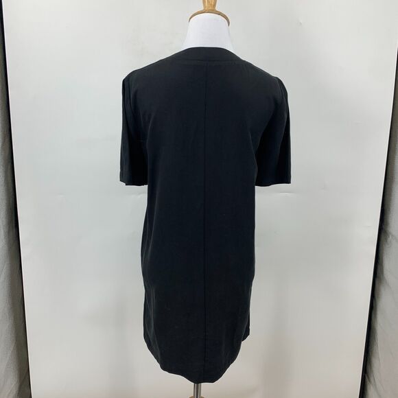 BCBGeneration Shift Mini Shirt Dress Womens XXS 2XS Black Lace Up Pockets - Picture 7 of 16